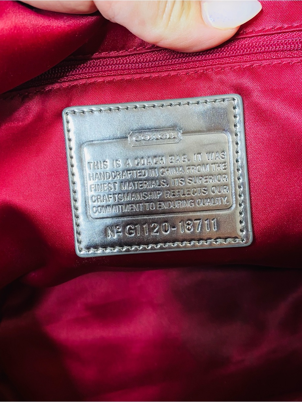 Coach Poppy (2011) Pop Signature Poppy Heart Glam Tote BAG Black Gray Wine 18711 - Picture 12 of 13